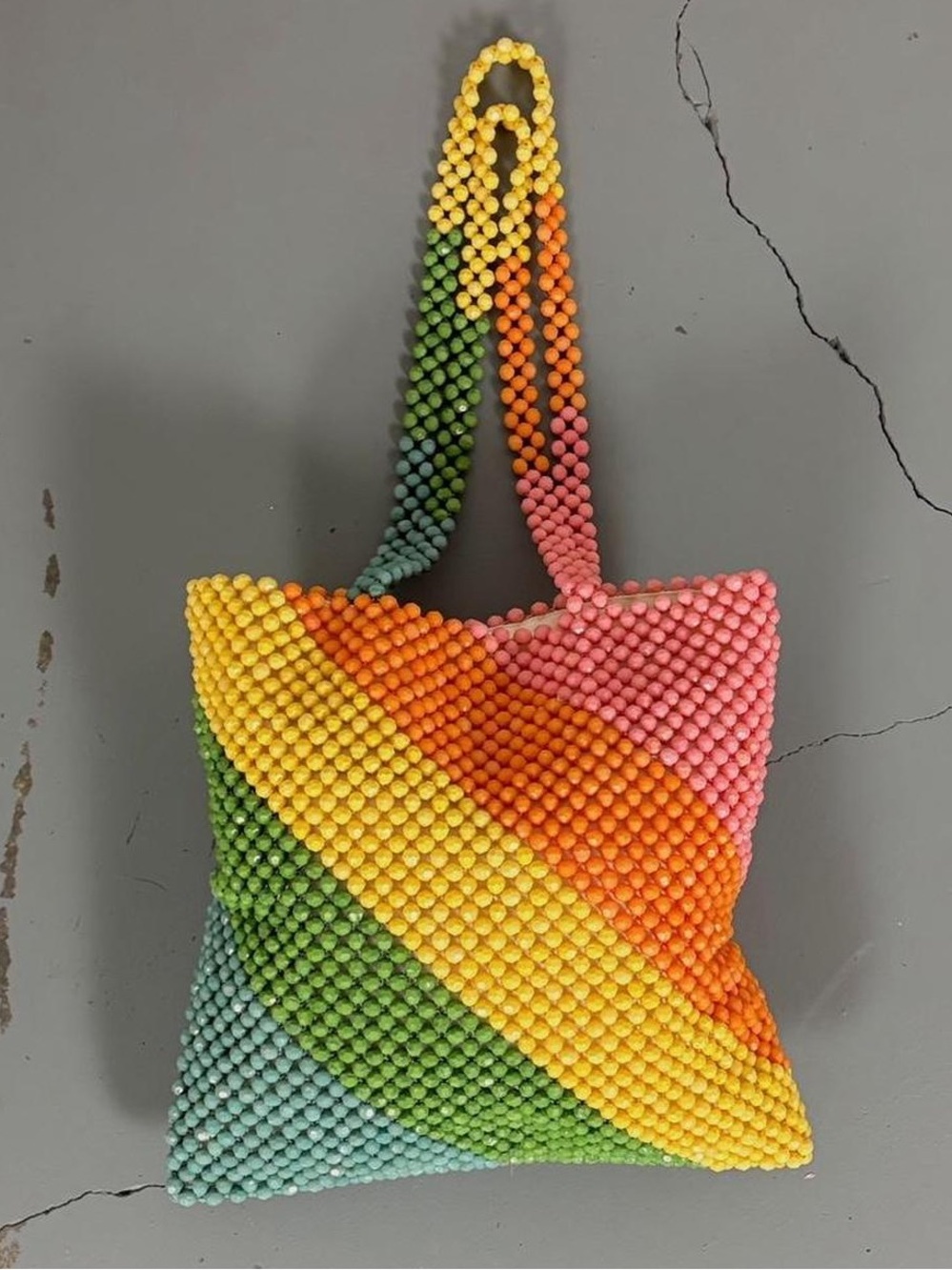 NWT Isaac Mizrahi New York beaded rainbow tote bag❤️